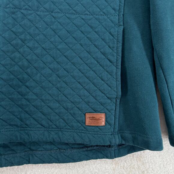 LL BEAN Sweatshirt Womens S Diamond Quilted Mockneck Pullover Blue - Picture 7 of 14
